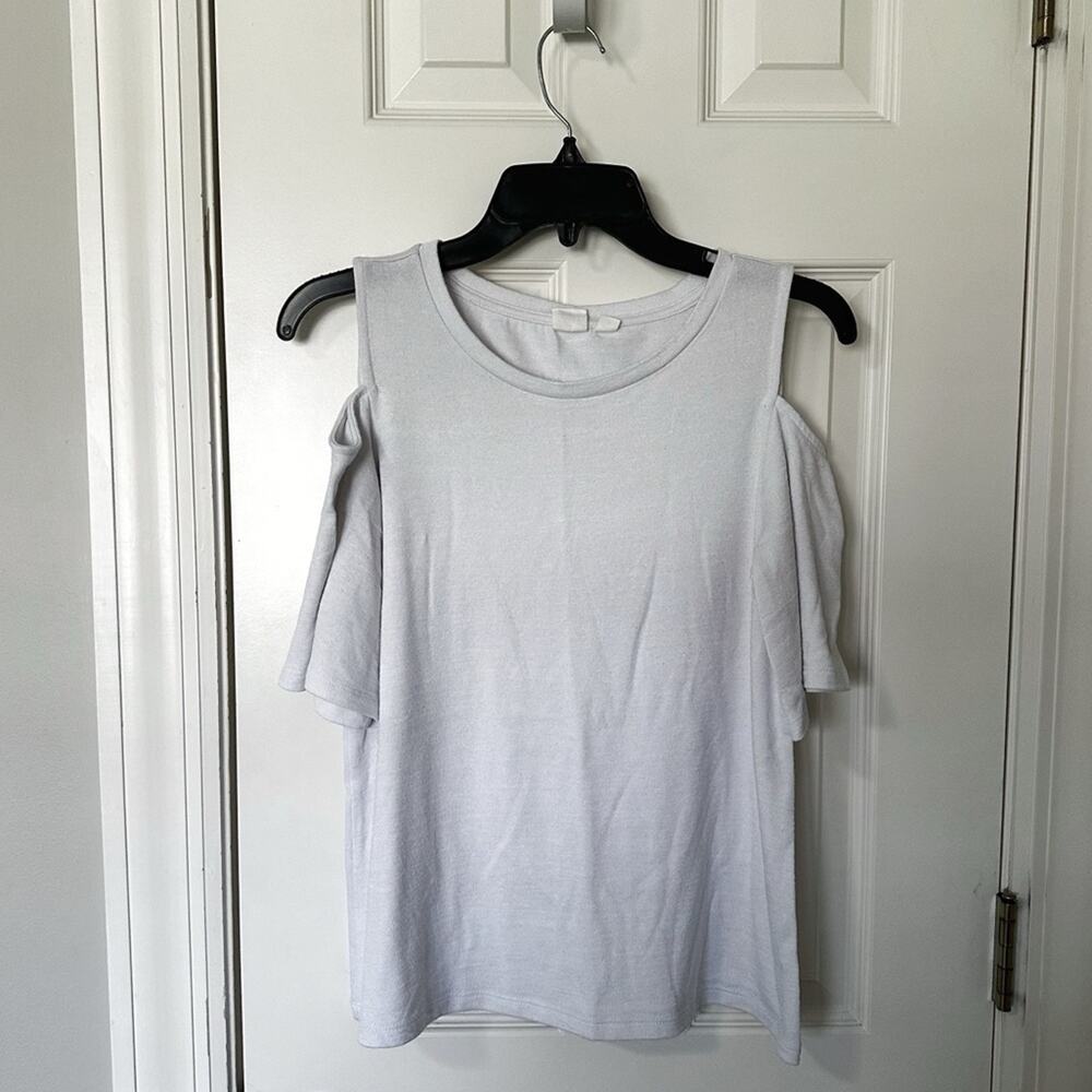 Gap cold shoulder knit flutter sleeve top, size XS
